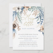 Kerst Winter Bloemen Vrolijk Klein Baby shower Kaart (Voorkant)