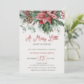 Kerst Winter Bloemen Vrolijk Klein Baby shower Kaart (Staand voorkant)