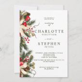 Kerst winter bloemenbruiloftsfoto waterverf kaart (Voorkant)