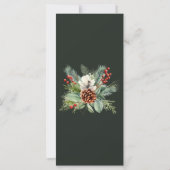 Kerst Winter Bloemige Elegante Trouwmenu (Achterkant)