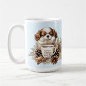 Kerst Winter Blue Cavalier King Charles Large Koffiemok (Links)