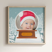 Kerst Winter Bos Foto Sneeuwbol Poster
