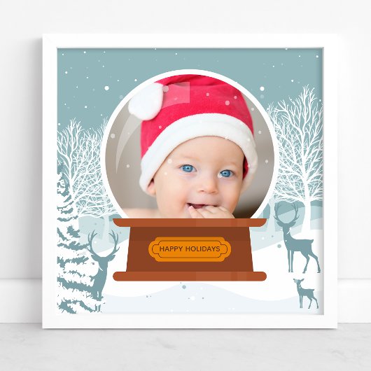 Kerst Winter Bos Foto Sneeuwbol Poster