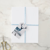 Kerst Winter Bos Herten Cadeaulabel (Met Touw)