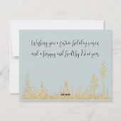 Kerst Winter Bos Lettering Goud Sneeuw Feestdagenkaart (Achterkant)