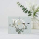 Kerst Winter Bos Lettering Goud Sneeuw Feestdagenkaart (Staand voorkant)