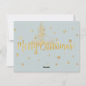 Kerst Winter Bos Lettering Goud Sneeuw Feestdagenkaart (Achterkant)