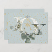 Kerst Winter Bos Lettering Goud Sneeuw Feestdagenkaart (Voorkant / Achterkant)