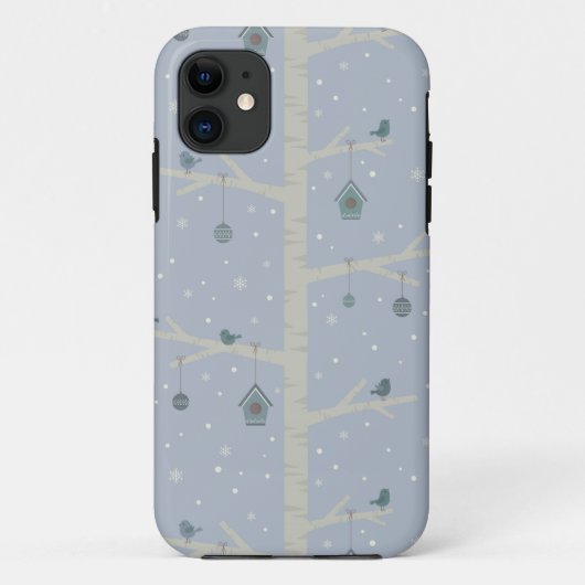Kerst winter bos vogels cartoon Case-Mate iPhone case (Achterkant)