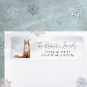 Kerst Winter Boslandschap Vos Etiket