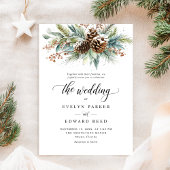 Kerst Winter Botanische bruiloft Kaart