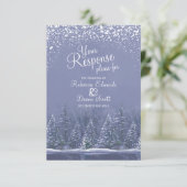Kerst winter bruiloft bomen kunst antwoord kaart (Staand voorkant)