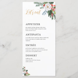 Kerst Winter Bruiloft Borrel Laat Ons Eten Menu