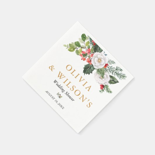 Kerst Winter Bruiloft Borrel Servet (Hoek)