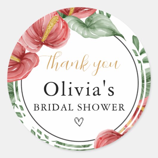 Kerst Winter Bruiloft Dank je  Ronde Sticker (Voorkant)