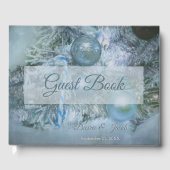Kerst Winter Bruiloft Decoraties Blauwe Turquoise Gastenboek (Voorkant)
