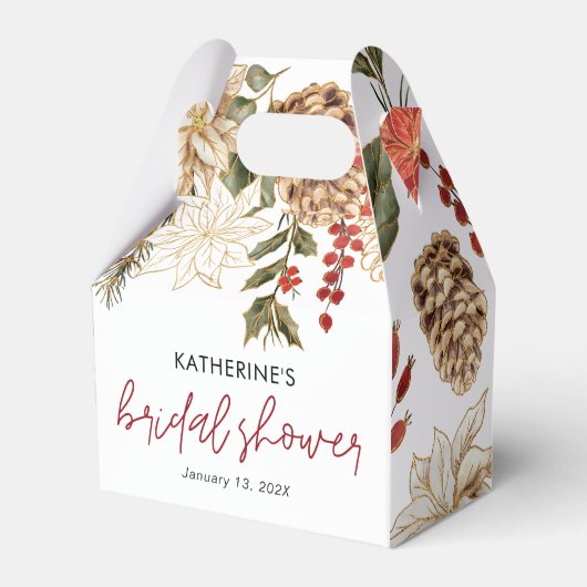 Kerst Winter Bruiloft Feest Bedankdoosjes (Voorkant Zijde)