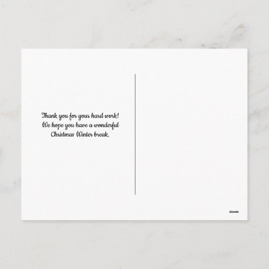 Kerst Winter Bus Driver Aide Dank u Feestdagenkaart (Achterkant)