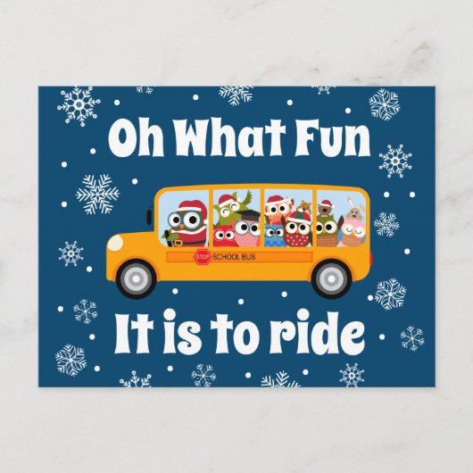Kerst Winter Buschauffeur Assistent Bedankt Feestdagenkaart (Voorkant)
