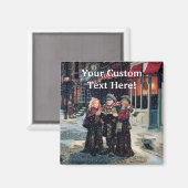 Kerst Winter Carolers Magneet (Voorkant / Achterkant)
