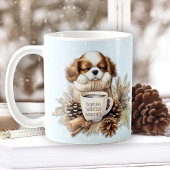Kerst Winter Cavalier King Charles Hond Puppy Koffiemok