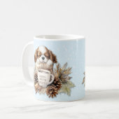 Kerst Winter Cavalier King Charles Hond Puppy Koffiemok (Voorkant links)