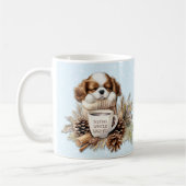 Kerst Winter Cavalier King Charles Hond Puppy Koffiemok (Links)