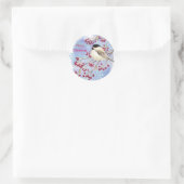 Kerst, Winter Chickadee Bird Ronde Sticker (Tas)