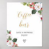 Kerst Winter Coffee Bar Tafelbord Sign Poster (Voorkant)