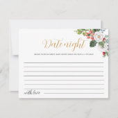 Kerst Winter Date Night Ideeën Spel Kaart (Voorkant)