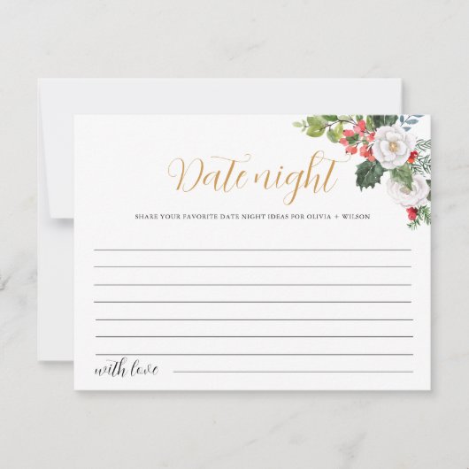 Kerst Winter Date Night Ideeën Spel Kaart (Voorkant)