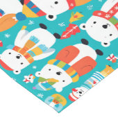 Kerst Winter Dier Party Patroon Korte Tafelloper (Hoek)