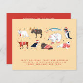 Kerst Winter Dieren Persoonlijke Jaarlijkse Brief (Voorkant / Achterkant)