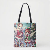 Kerst Winter Fairy Magic Tote Bag (Voorkant)