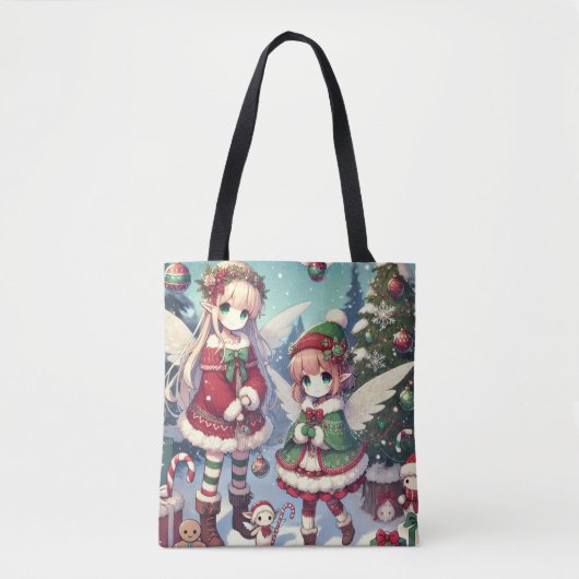 Kerst Winter Fairy Magic Tote Bag (Voorkant)