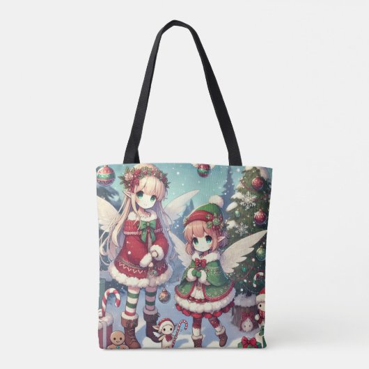 Kerst Winter Fairy Magic Tote Bag (Achterkant)