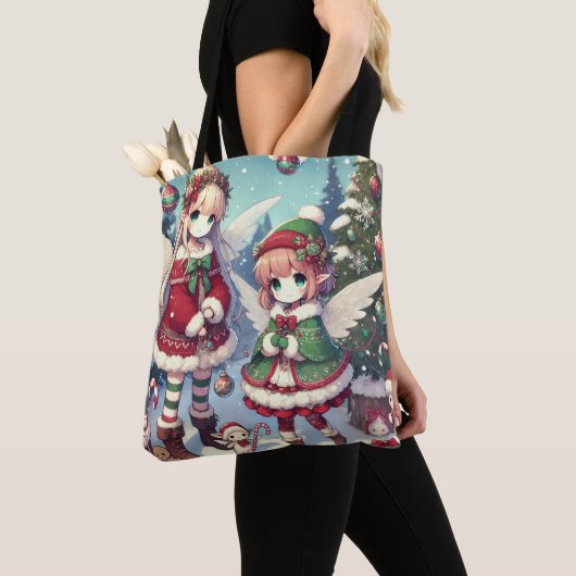 Kerst Winter Fairy Magic Tote Bag (Dichtbij)