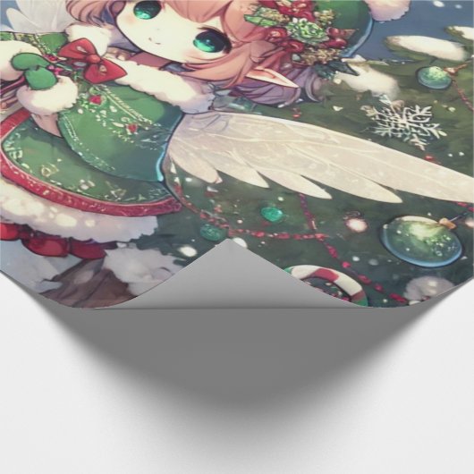 Kerst Winter Feeën Cadeaupapier (Hoek)