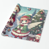 Kerst Winter Feeën Cadeaupapier (Uitgerold)