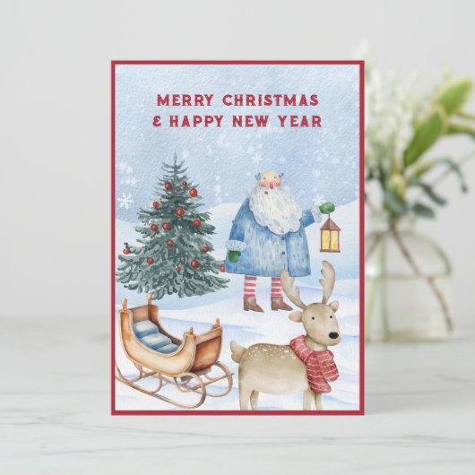 Kerst winter feestdagenkaart (Staand voorkant)