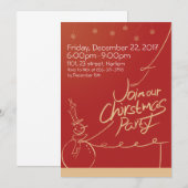 Kerst Winter Feestje Uitnodiging (Voorkant / Achterkant)