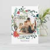 Kerst Winter Foliage Foto Lijst Feestdagenkaart (Staand voorkant)