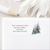 Kerst Winter Forest for Trees Naam Adres Etiket (Insitu)