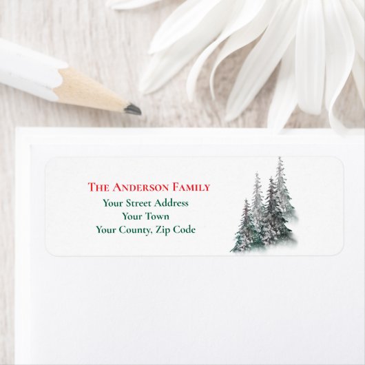 Kerst Winter Forest for Trees Naam Adres Etiket (Insitu)