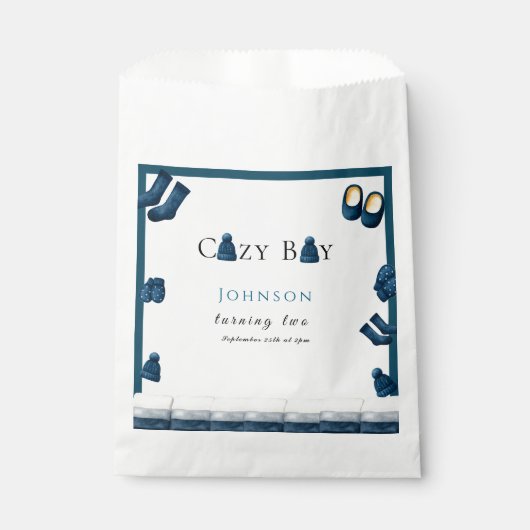 Kerst Winter Gezellig Jongen Twee Draaien Bedankzakje (Voorkant)