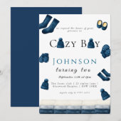 Kerst Winter Gezellig Jongen Twee Draaien Kaart (Voorkant / Achterkant)