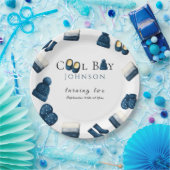 Kerst Winter Gezellig Jongen Twee Draaien Papieren Bordje (Feest)