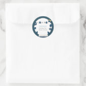 Kerst Winter Gezellig Jongen Twee Draaien Ronde Sticker (Tas)