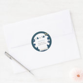 Kerst Winter Gezellig Jongen Twee Draaien Ronde Sticker (Envelop)