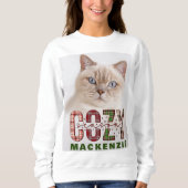 Kerst Winter Gezellig Seizoen Custom Foto en Naam Trui (Voorkant)